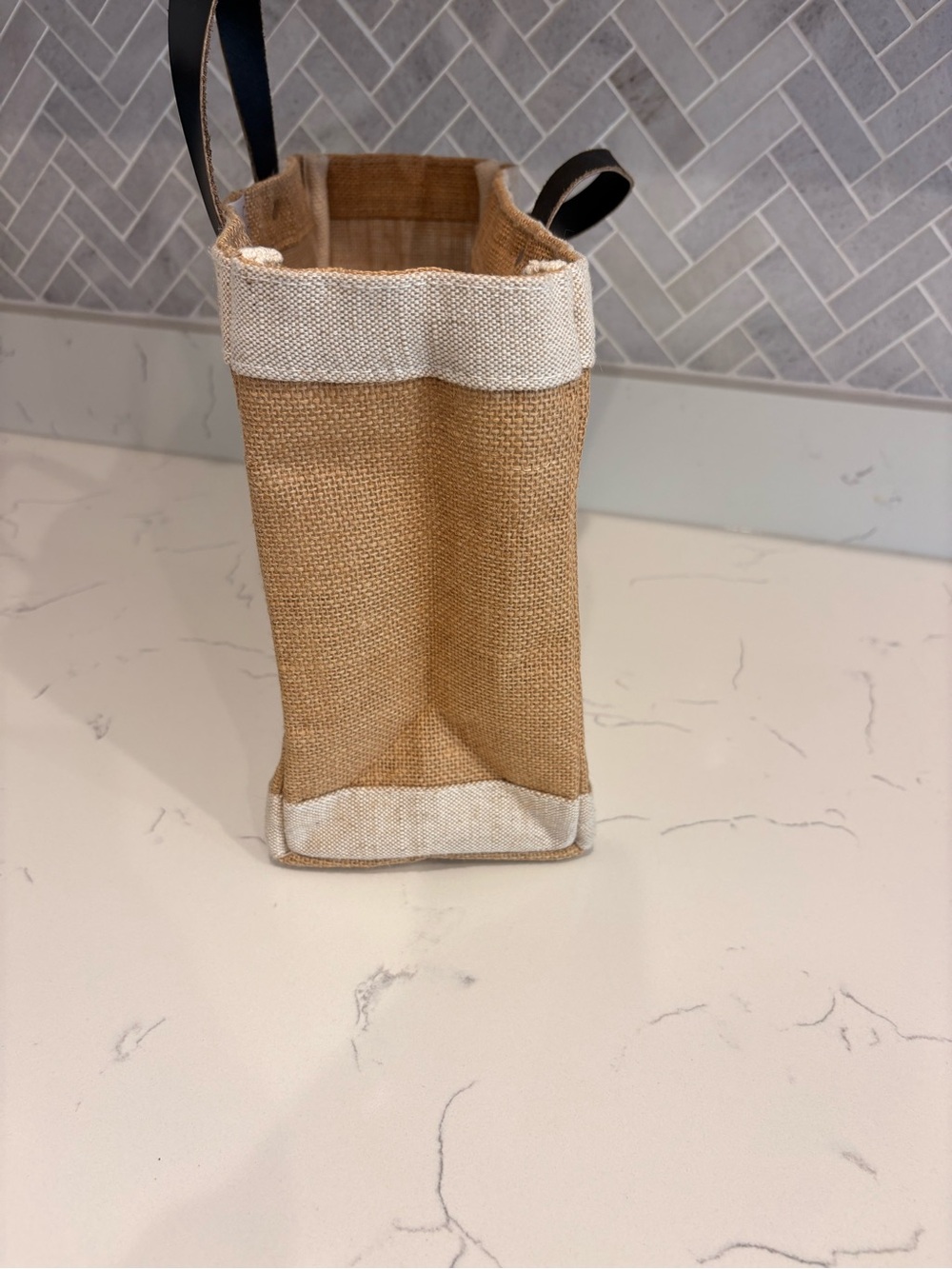 LOCAL Jute Tote Bag with Black Handles - Picture 8 of 14